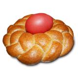 Osternest, Hefeteig (mit gekochtem Ei)