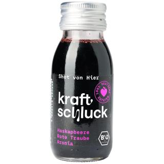 Shot Haskapbeere, Rote Traube, Aronia