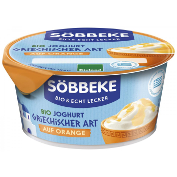 Joghurt griechischer Art auf Orange