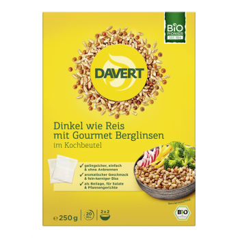 Dinkel wie Reis mit Gourmet Berglinsen im  Kochbeutel